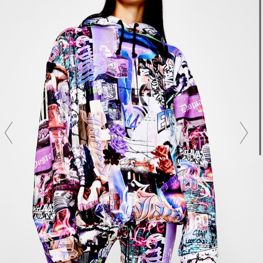 Jaded London purple graphic hoodie
